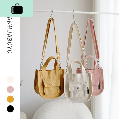 学生简约单肩斜挎包女小包百搭ins日系手提帆布包手机包NEW LAKE女斜挎包