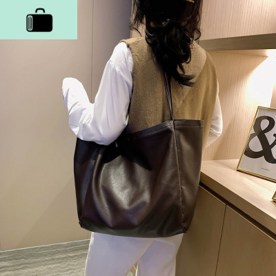 复古软包包女包2020新款潮韩版百搭质感大容量单肩大包时尚托特包NEW LAKE女士单肩包