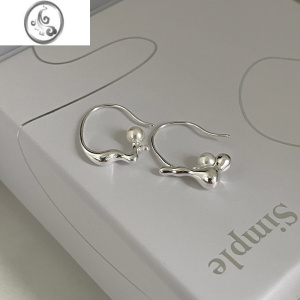 JiMi珍珠耳环小众设计感高级感耳坠耳钉925银银女ins不规则耳钩耳饰夏 珍珠不规则耳坠一对