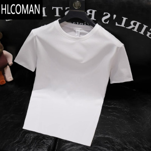 HLCOMAN夏季潮流韩版圆领短袖T恤男时尚百搭帅气纯色半袖修身打底衫