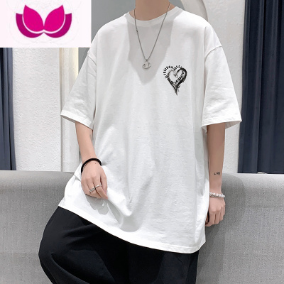 七斓欧美潮牌短袖t恤男夏季ins潮流百搭宽松大码美式高街情侣半袖衣服