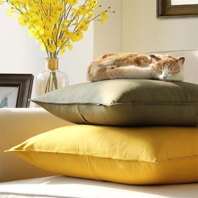 家柏饰(CORATED)纯色棉麻酒店垫简约现代汽车靠垫亚麻大靠枕套不含芯沙发抱枕