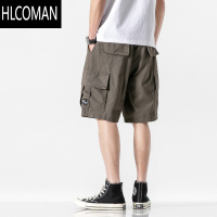 HLCOMAN男道夏季口袋工装短裤男潮2023宽松休闲复古百搭直筒运动五分裤