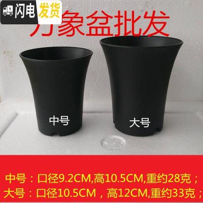 三维工匠万象盆大棚多肉植物12卷玉露老桩花盆黑色磨砂高腰盆加厚塑料 圆万象盆小号20个中号20个 小花盆容器