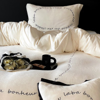 小众简约冬季轻奢高级感加厚牛奶绒四件套保暖珊瑚绒床单被套