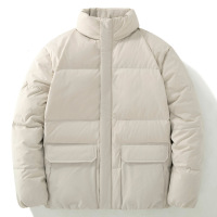 男装羽绒服秋冬季连帽加厚保暖面包服立领纯色男士休闲羽绒潮外套