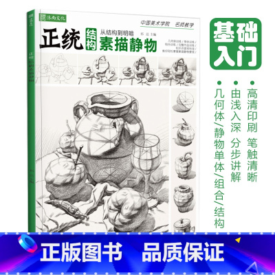 [正版]正统结构素描静物 2021沐尚文化单体组合石膏几何体临摹范本基础技法美术绘画画册零基础高中初学新手照片对画高考