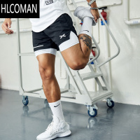 HLCOMAN假美式短裤男健身跑步运动速干篮球高弹内衬三分裤