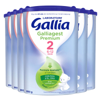 法国进口 佳丽雅Gallia 助消化2段奶粉 6-12个月800g*6罐装