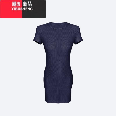 YIBUSHENG短袖针织包臀连衣裙女季性感御姐辣妹小个子高个子版本长裙短裙