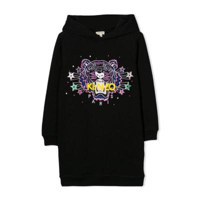 高田贤三(Kenzo)女童徽标装饰连帽长袖套头卫衣户外休闲百搭运动