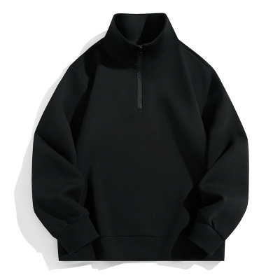 春秋新款男士卫衣立领男装纯色时尚百搭帅气休闲套头卫衣宽松外套