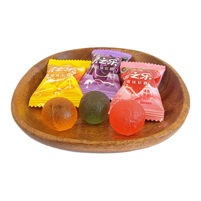 喔喔糖果果之乐软糖草莓味香橙味葡萄味散装婚庆结婚喜糖零食500g