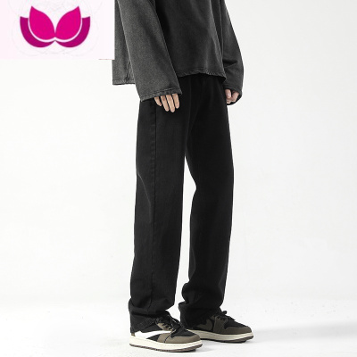 七斓男士牛仔裤款美式高街宽松直筒裤修身小脚裤潮牌黑色休闲长裤