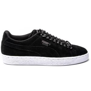 彪马(Puma)女士板鞋休闲鞋潮流拼接橡胶底系带运动鞋 Black/Aged_Silver 36