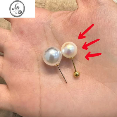 JiMi子不语fever同款复古正圆强光珍珠贝母耳钉高级螺旋过敏ins耳饰