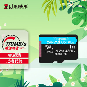 金士顿(Kingston)1TB U3 V30 A2 4K switch内存卡 TF存储卡 读速 170MB/s高速版
