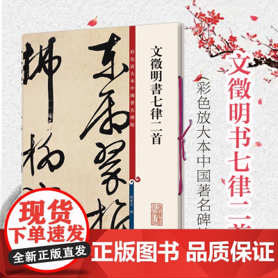 文徵明书七律二首 彩色放大本中国著名碑帖 文征明行书毛笔书法字帖 繁体旁注 孙宝文彩色放大本碑帖 上海辞书出版社