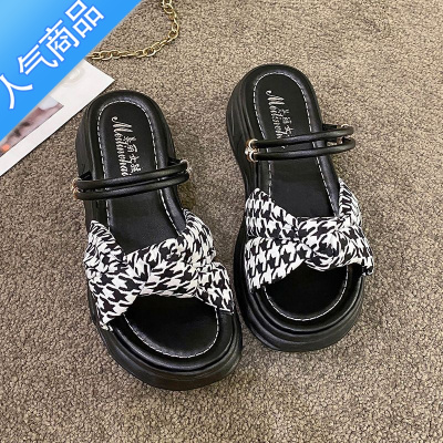 SUNTEK仙女风凉拖女夏外穿2023年新款网红配裙子ins潮厚底沙滩两穿凉鞋