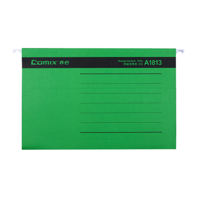 齐心 A1813 易查找吊挂夹 F/C 纸质 25个/包 绿