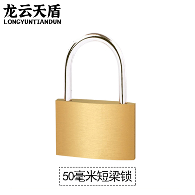 龙云天盾黄铜挂锁防水防锈栏栅门挂锁铜锁头门锁铜锁储物柜宿舍柜子锁50mm短梁