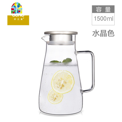 家用冷水壶玻璃耐热高温凉白开水杯茶壶凉茶壶防爆大容量水瓶扎壶 FENGHOU L004[1800毫升]送壶垫烧水壶