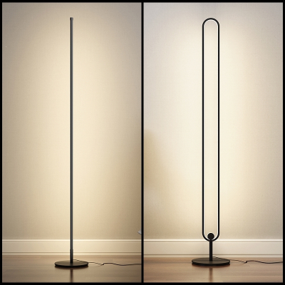 极简北欧卧室客厅地灯古达立式落地灯创意氛围钢琴线条灯遥控调光台灯