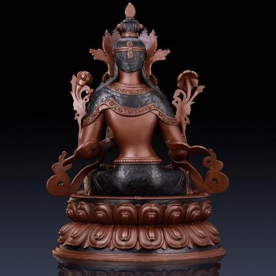 美帮汇白度母佛像 铜藏传密宗增寿救度佛母长寿三尊家供奉摆件