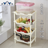 厨房置物架水果蔬菜架厨房用品锅电饭煲收纳架储物架塑料落地层架 三维工匠