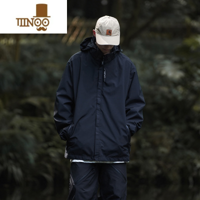 YANXU户外登山冲锋衣外套男女新款宽松大码美式潮牌痞帅连帽夹克