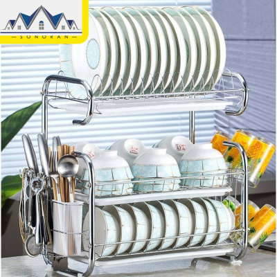 家用不锈钢水沥水架厨房置物架碗碟碗筷厨具收纳架餐具洗碗水池 三维工匠
