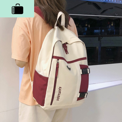 书包女韩版原宿高中初中生撞色双肩包2020新款森系大容量背包男潮NEW LAKE
