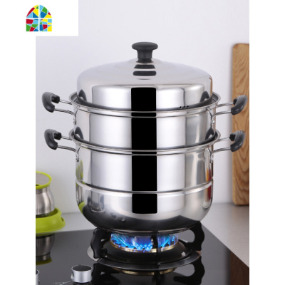 钢筋锅不锈钢天然气用蒸锅蒸笼家用燃气灶专用钢精锅无绣钢锅 FENGHOU