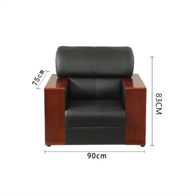 易企采 单人位加厚西皮 办公沙发简约现代商务会客办公室接待室沙发茶几组合