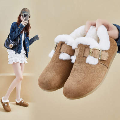 内增高冬季新款加绒勃肯鞋ins韩版女学生一脚蹬保暖休闲