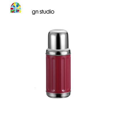 香港复古潮流不锈钢保温杯男女便携简约ins创意大容量水杯 FENGHOU 媚拉红350ML