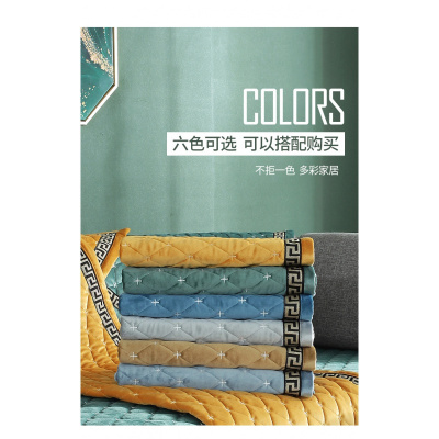 美帮汇美式纯色荷兰绒美式沙发垫靠背巾坐垫客厅通用套组合全包