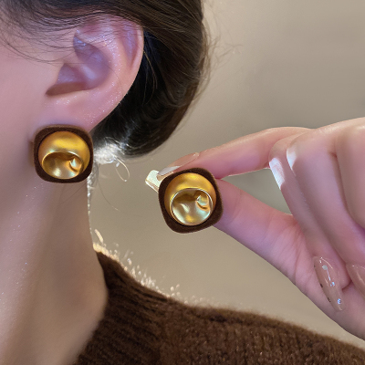 美拉德简约耳钉轻奢高级感气质大气耳环2024新款时尚耳饰女送女朋友老婆情人节七夕生日礼物