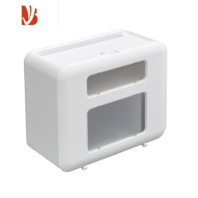 三维工匠卫生间纸巾盒厕所卫生纸置物架免打孔防水厕纸抽纸卷纸纸盒挂壁式 9269三格精品[欧白色]