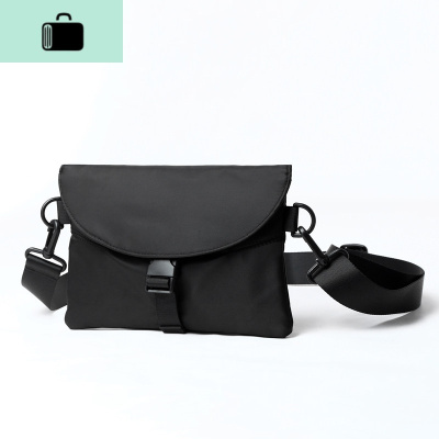 嘻哈迷你潮牌单肩包胸包男简约个性小挂包斜背包斜挎包小包女男包NEW LAKE 黑色男士斜挎包