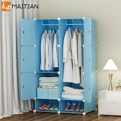 美帮汇衣柜简易大学生宿舍布艺组装收纳柜子出租房用塑料布衣橱现代简约