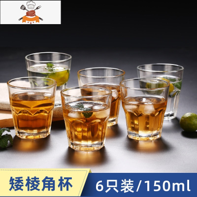 玻璃杯家用杯子水杯套装客厅啤酒杯家庭透明耐热客人喝水茶杯一套 敬平