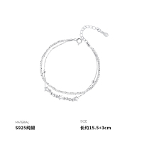 925纯银满天星双层手链女手饰轻奢小众设计ins风礼物新款送女朋友老婆情人节七夕生日礼物