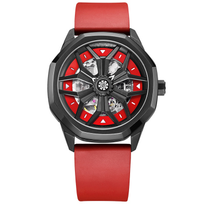 劳士顿(ROSDN)无畏系列手表男自动机械表运动简约胶带男士怀表时尚精选潮流镂空男表G2188