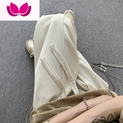 七斓日系复古咖色冰丝裤子男夏季垂坠感高级感休闲西裤宽松直筒阔腿裤