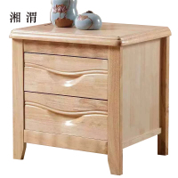 湘渭床头柜简约现代卧室床边储物柜升级款原木色50*41*50cm