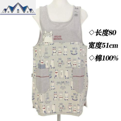 2020夏季新款家居围裙女款烧饭罩衣防污清洁棉围兜 三维工匠