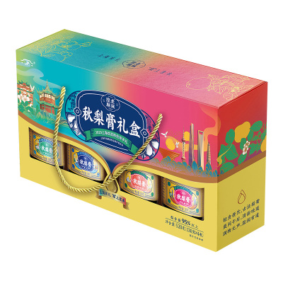 老城隍庙秋梨膏砀山梨含量95%以上喜糖伴手礼盒装520g(130g*4瓶)