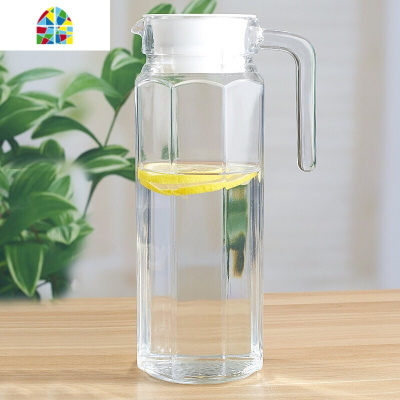 冷水壶水具套装玻璃扎壶啤酒壶耐热凉水壶大容量可高温水杯壶套装 FENGHOU 单只竖条壶