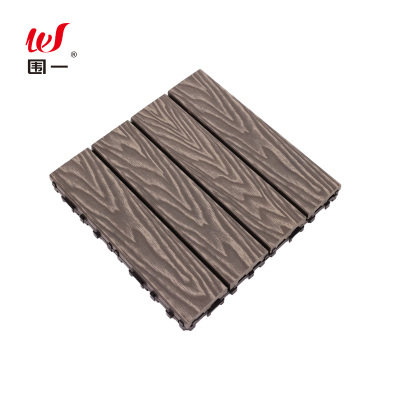 围一 塑木地板 3D雕花浅灰色-22MM 片